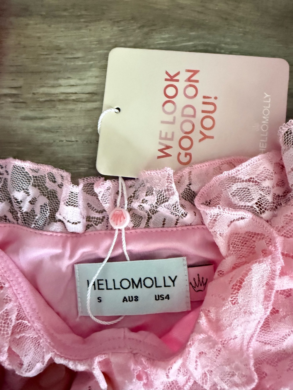 Hello Molly Pink Lace Ruffle Mini Dress - Picture 3 of 14